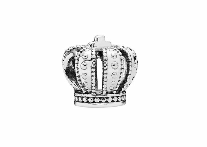 sterling silver cz pandora crown charm