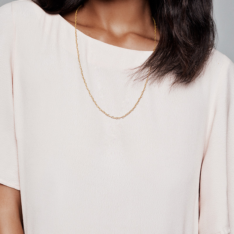 pandora gold necklace joined hearts