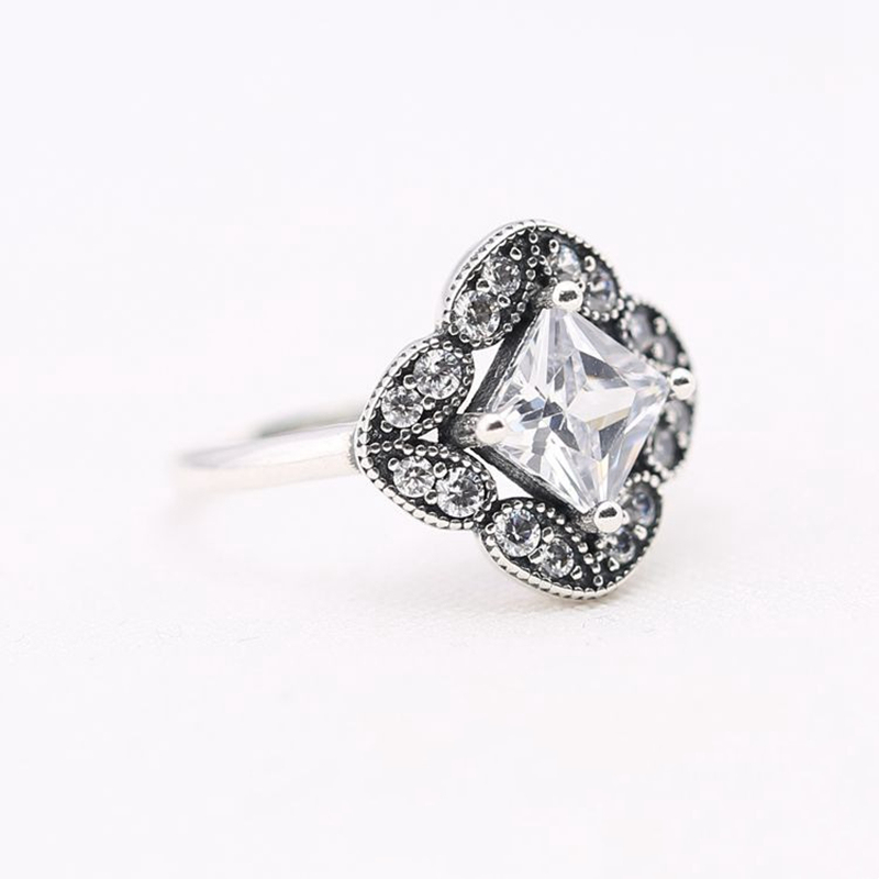 pandora silver crystallized floral ring