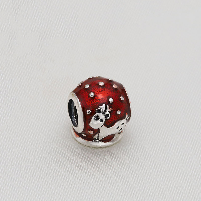 snow globe pandora white reindeer christmas winter charm