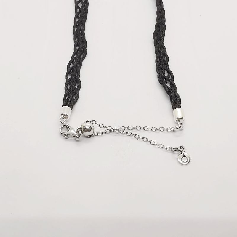 pandora black woven choker necklace