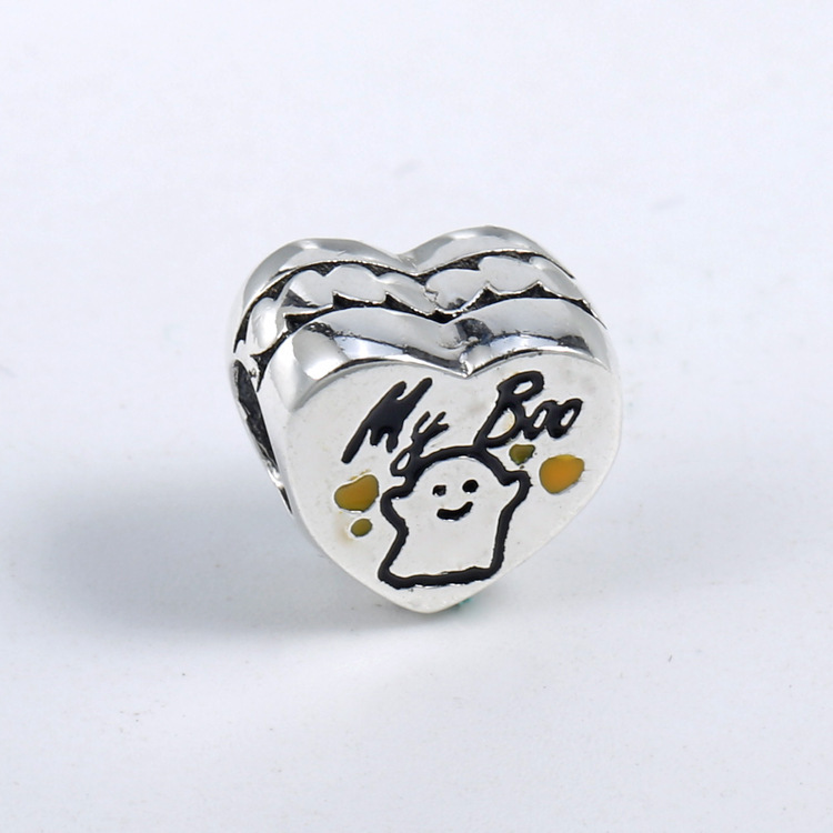 my boo ghost pandora heart halloween silver charm