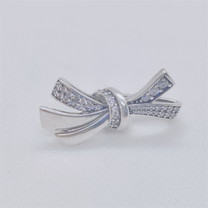 pandora charm sterling silver oversized sparking bow