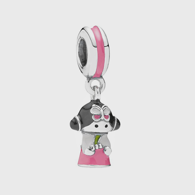 pandora charm silver hanging enamel korean doll