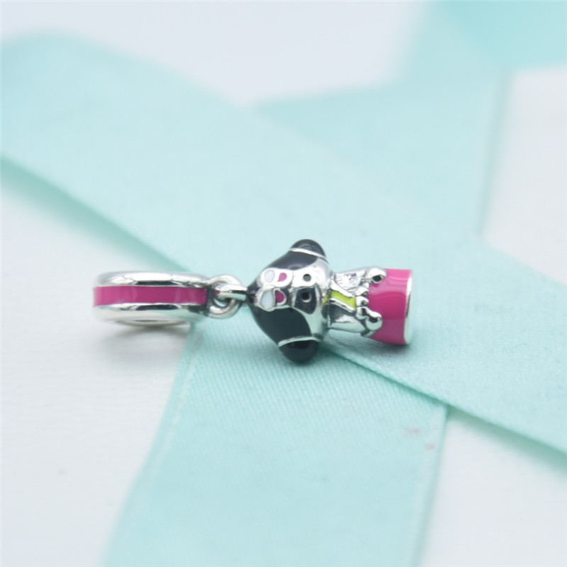 pandora charm silver hanging enamel korean doll