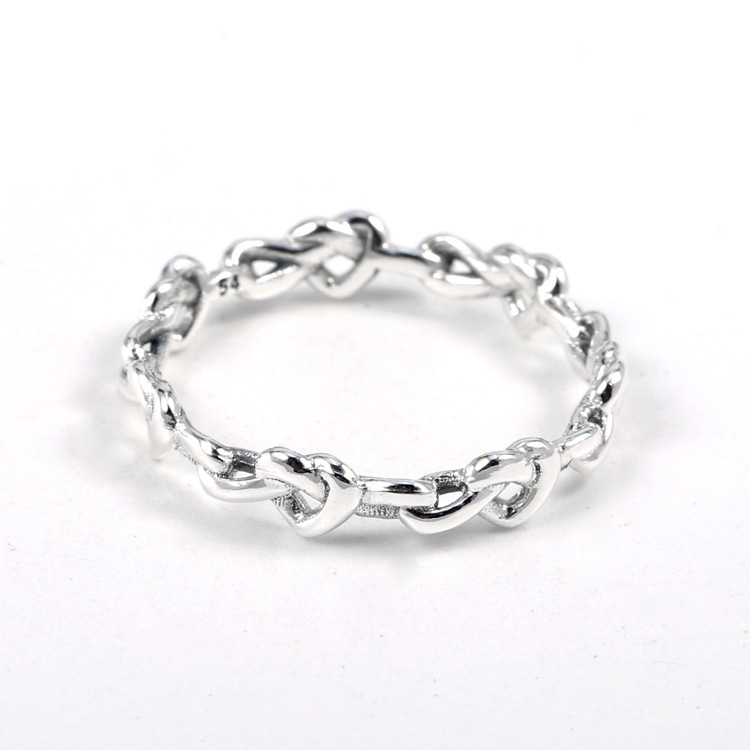 pandora knotted heart sterling silver ring