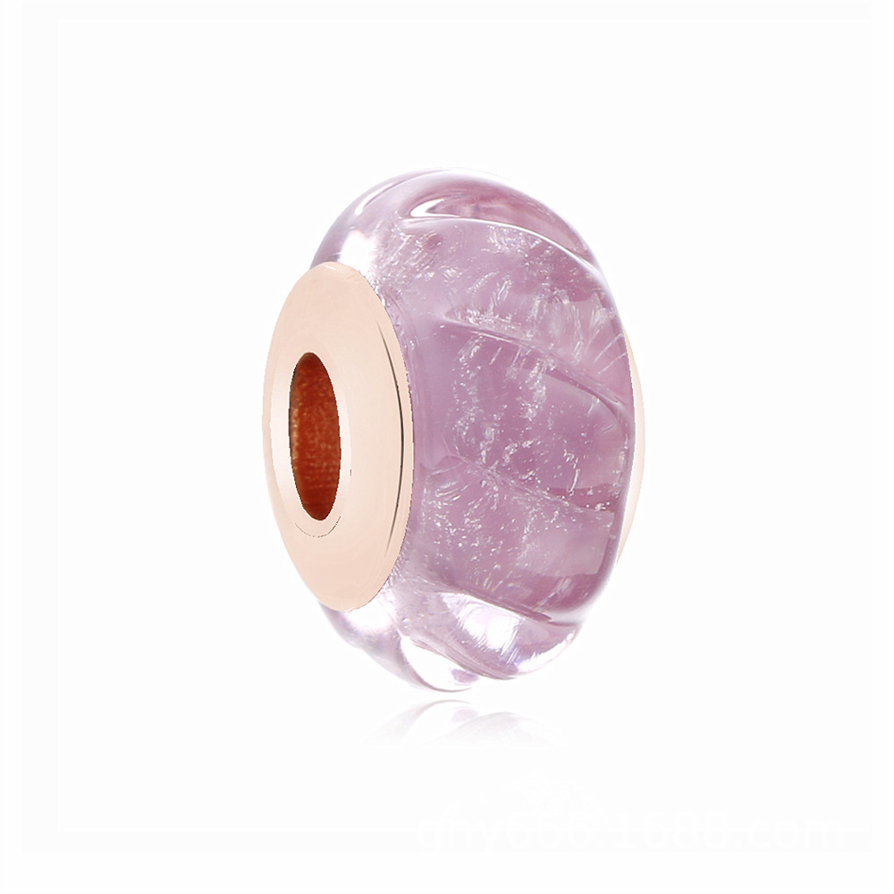 pandora rose gold ale r glittering grooves murano glass charm