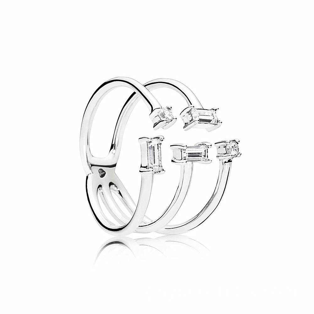 shards of sparkle pandora silver ring