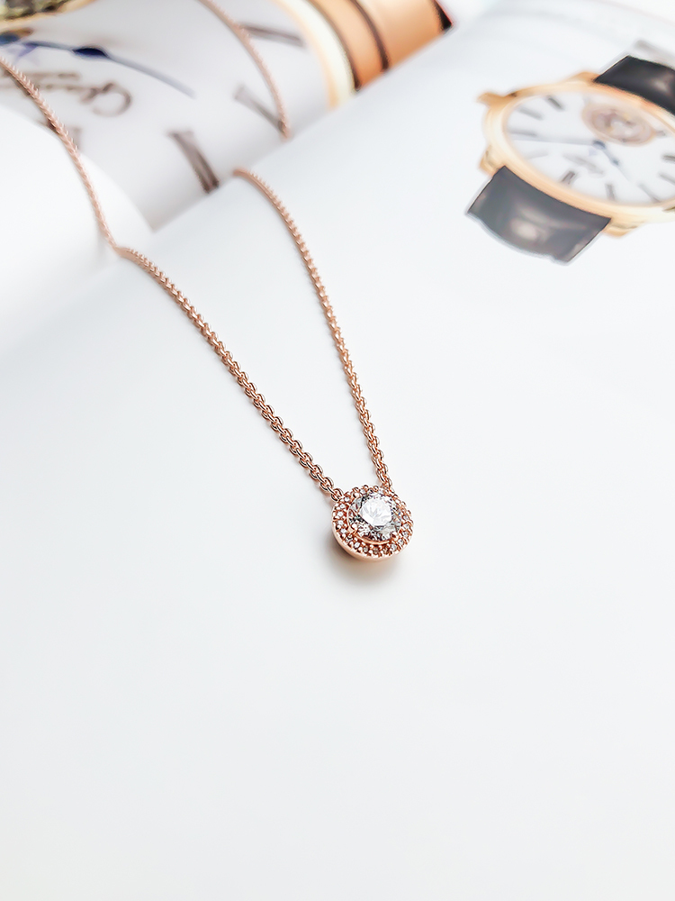 classic elegance pandora rose gold plated necklace