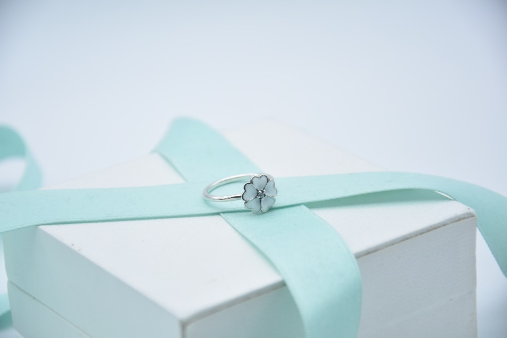 pandora sterling silver primrose cz enamel ring