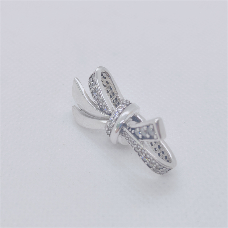 pandora charm sterling silver oversized sparking bow