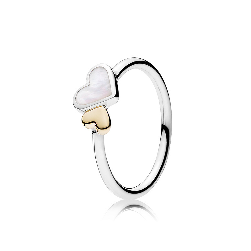 originalpandora ring delicate hearts sterling silver gold women charm
