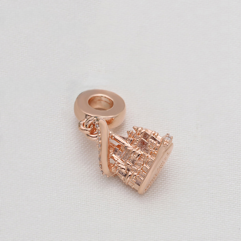 pandora  rose gold shanghai disney resort castle dangle charm