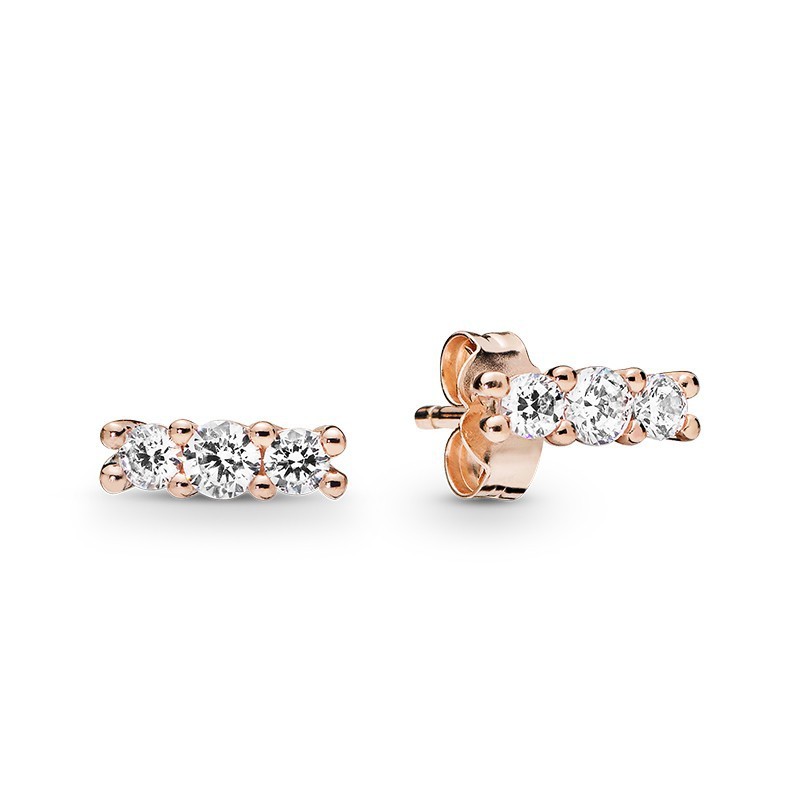 silver pandora sparkling stud earrings