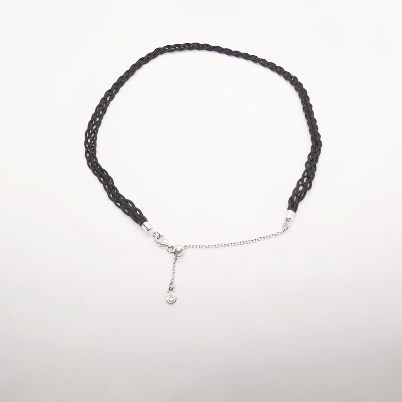 pandora black woven choker necklace