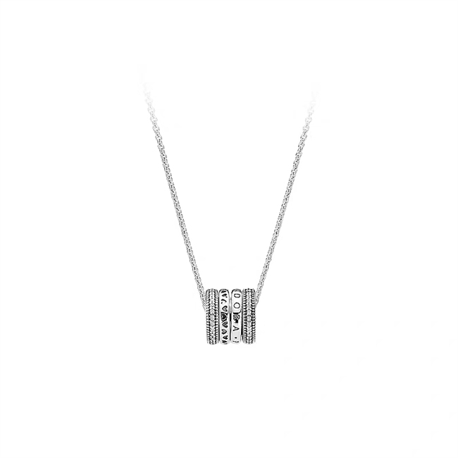 pandora silver loving heart open heart logo necklace
