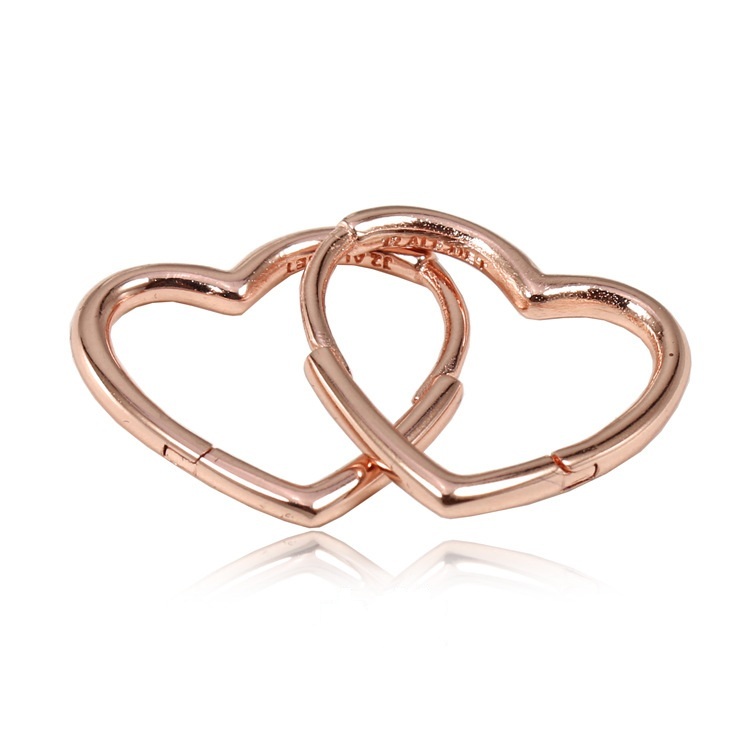 pandora sterling silver asymmetric hearts of love hoop earrings