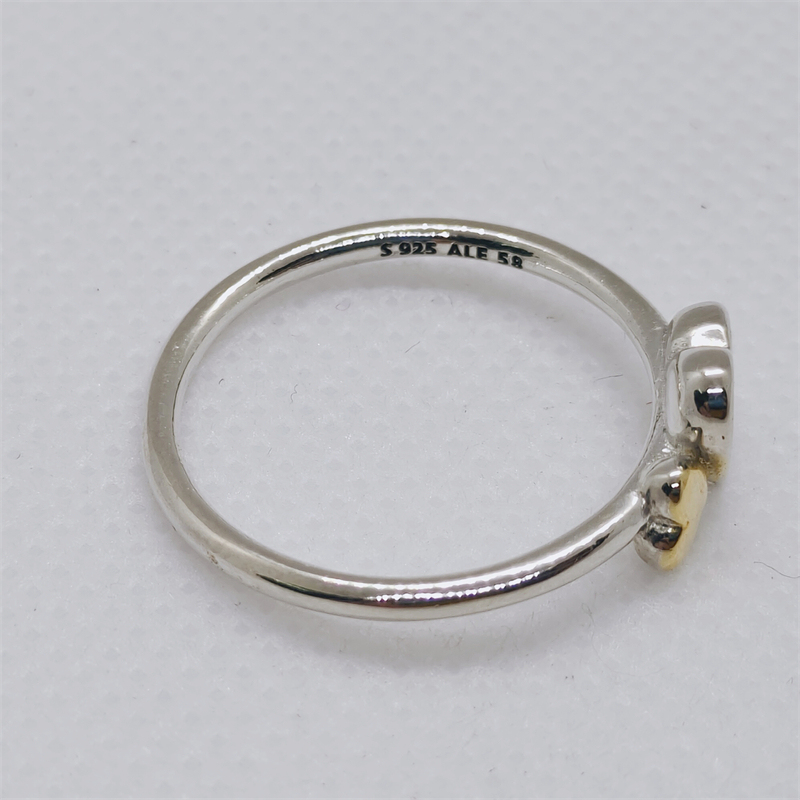 originalpandora ring delicate hearts sterling silver gold women charm