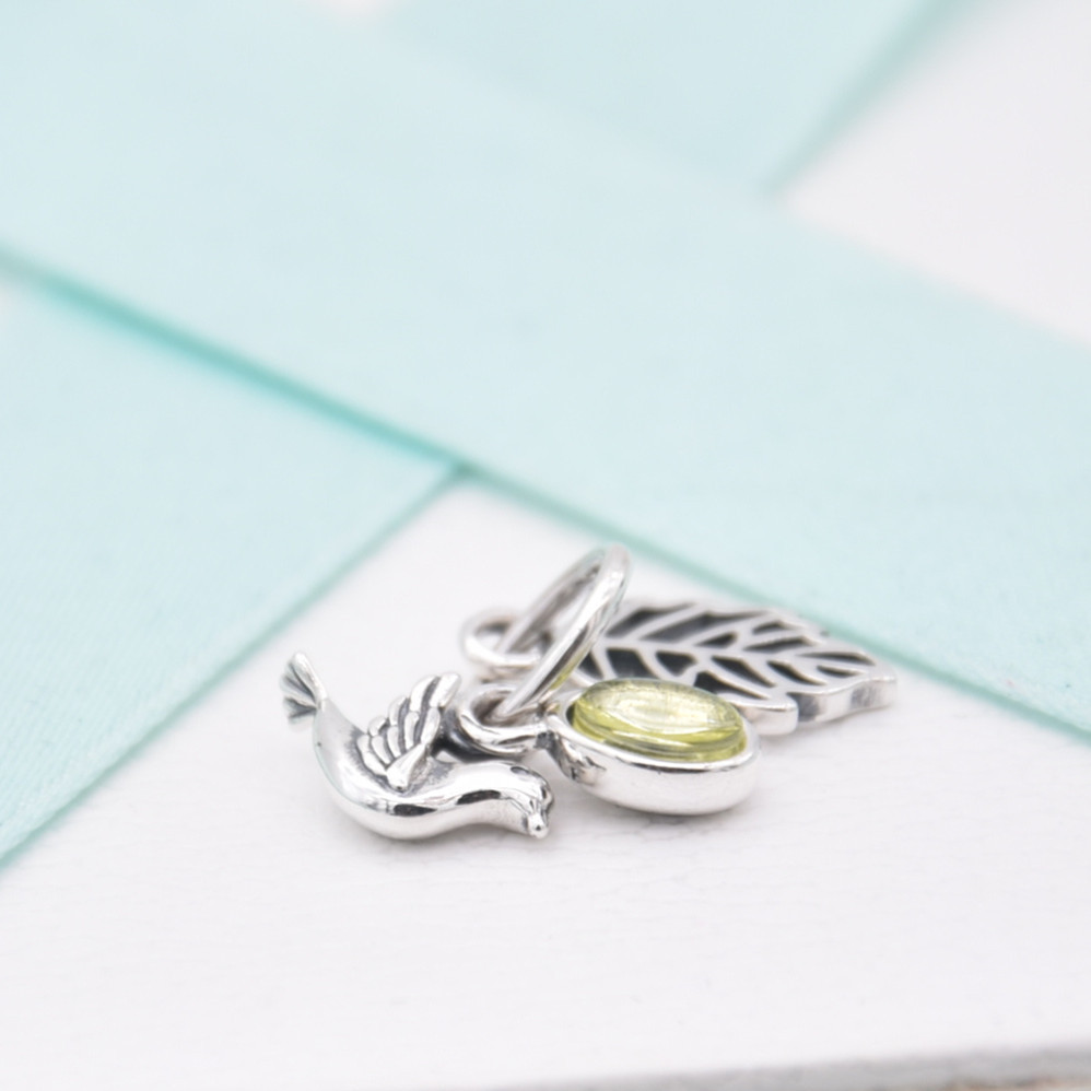 peridot forest trinity pandora sterling silver charm