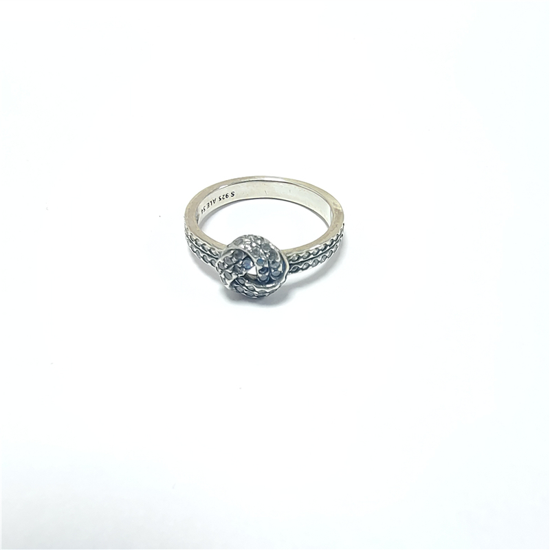 silver pandora shimmering knot ring