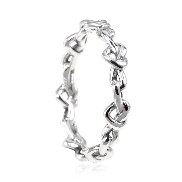 pandora knotted heart sterling silver ring
