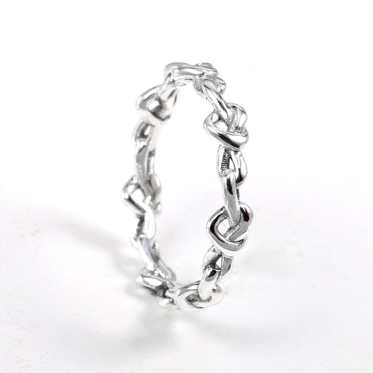 pandora knotted heart sterling silver ring