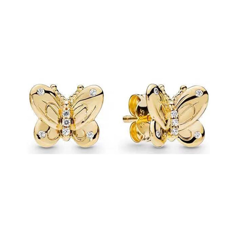 pandora  decorative butterflies stud earrings