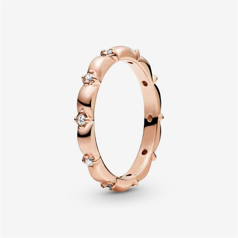 pandora rose ring flower petals rose band