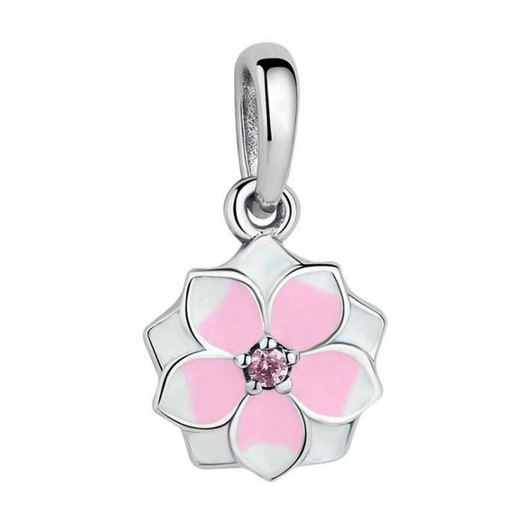 pandora s925 ale magnolia bloom floral enamel dangle charm