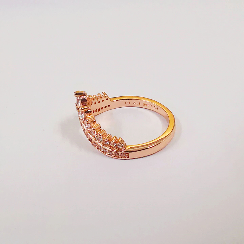 sparkling 925 sterling silver princess wish wishbone style cz ring