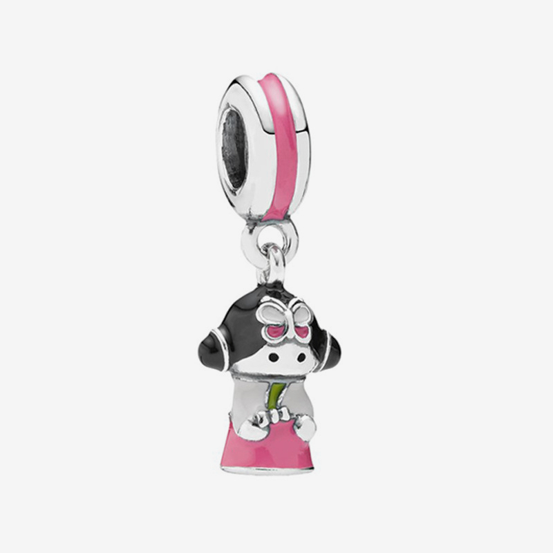 pandora charm silver hanging enamel korean doll