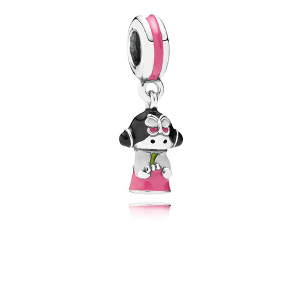 pandora charm silver hanging enamel korean doll