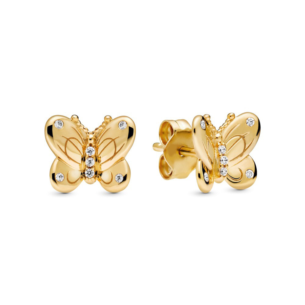 pandora  decorative butterflies stud earrings