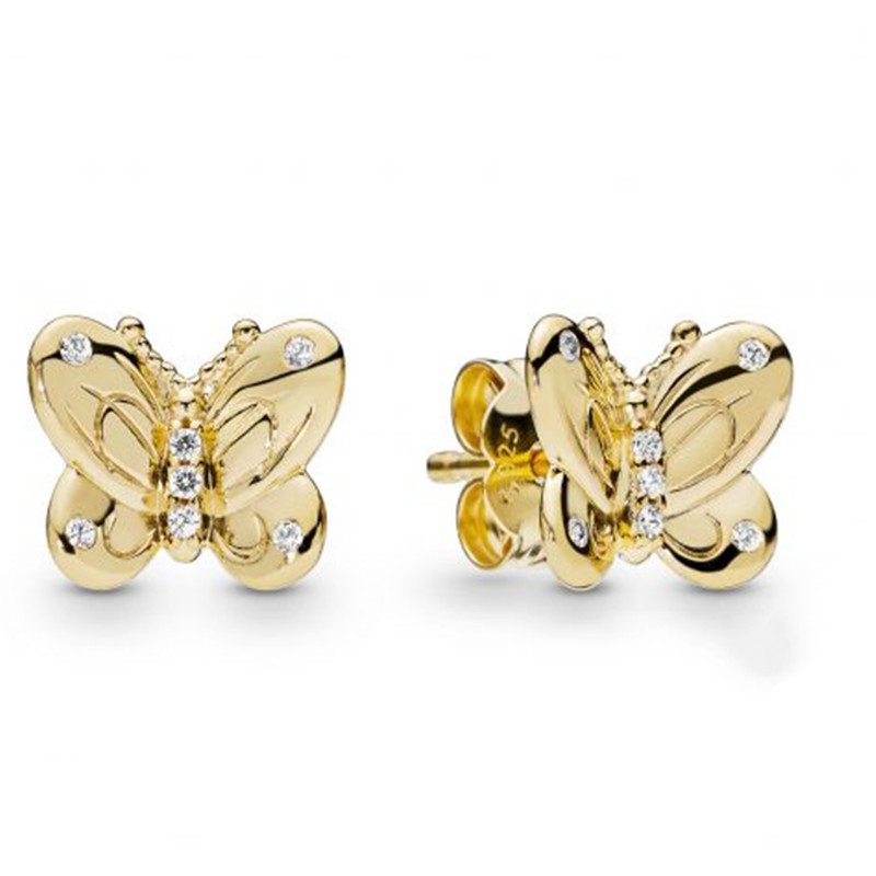pandora  decorative butterflies stud earrings