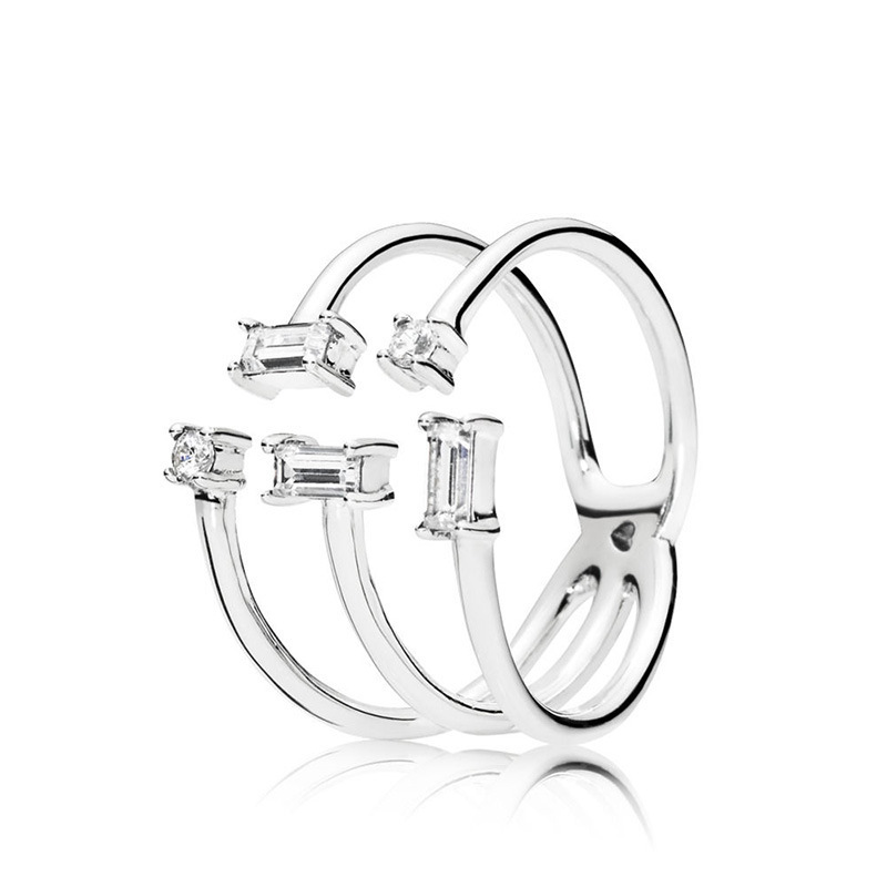 shards of sparkle pandora silver ring