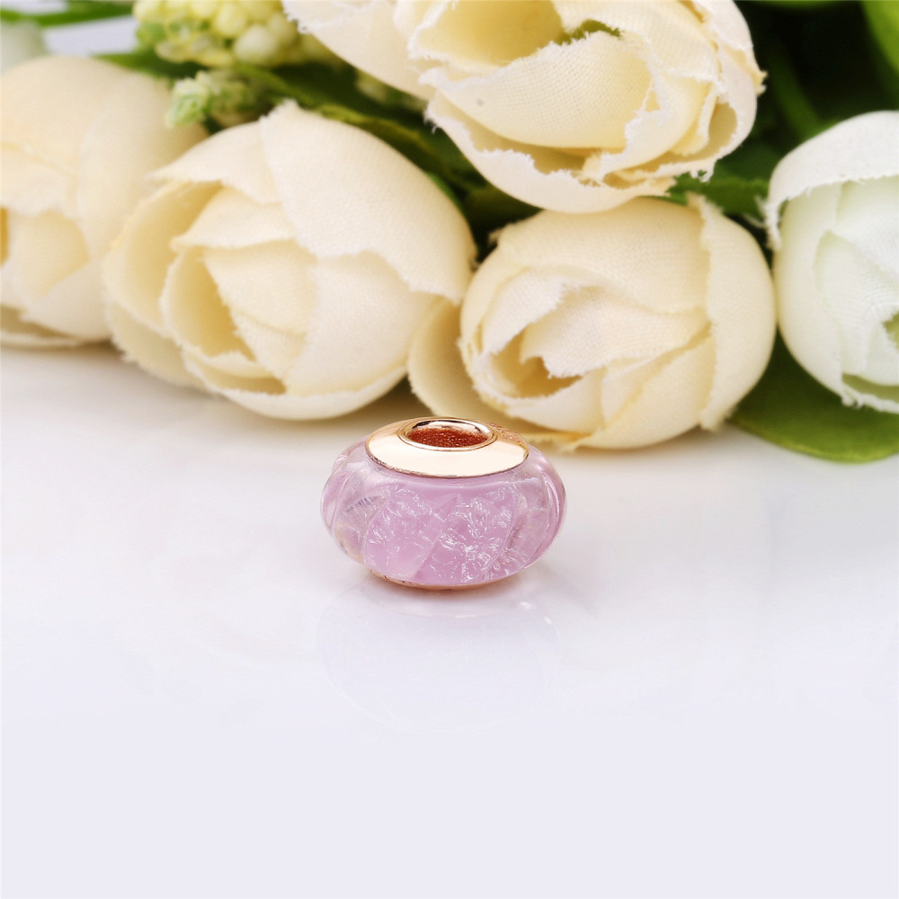 pandora rose gold ale r glittering grooves murano glass charm