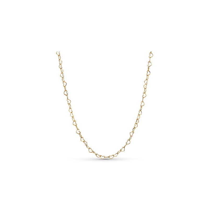 pandora gold necklace joined hearts