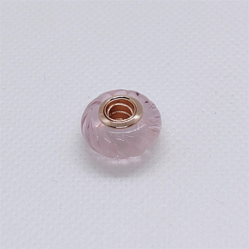 pandora rose gold ale r glittering grooves murano glass charm
