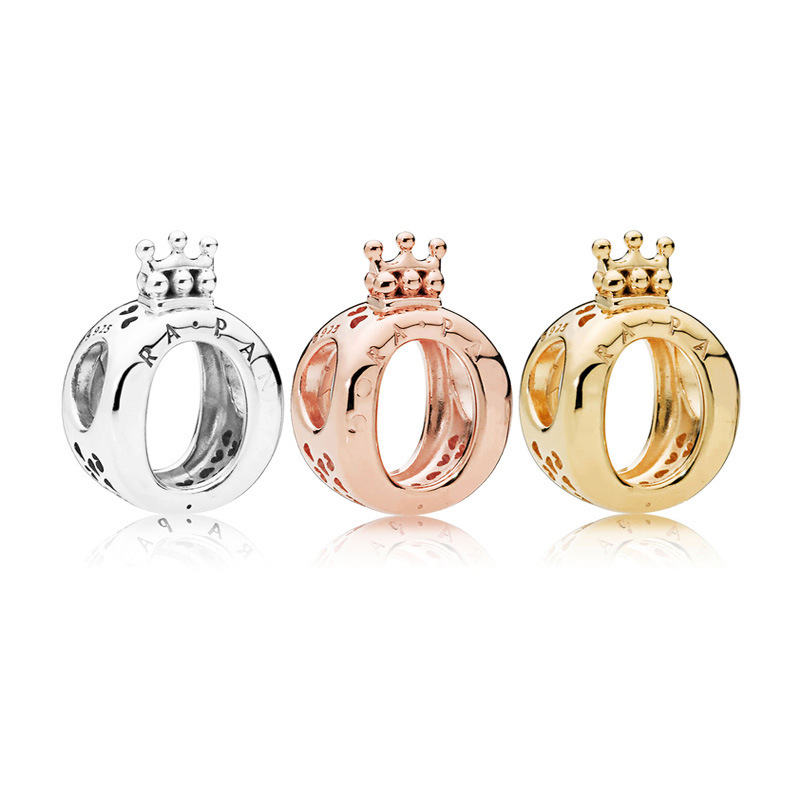 pandora charm bead pandora logo & crown o charm s925 ale