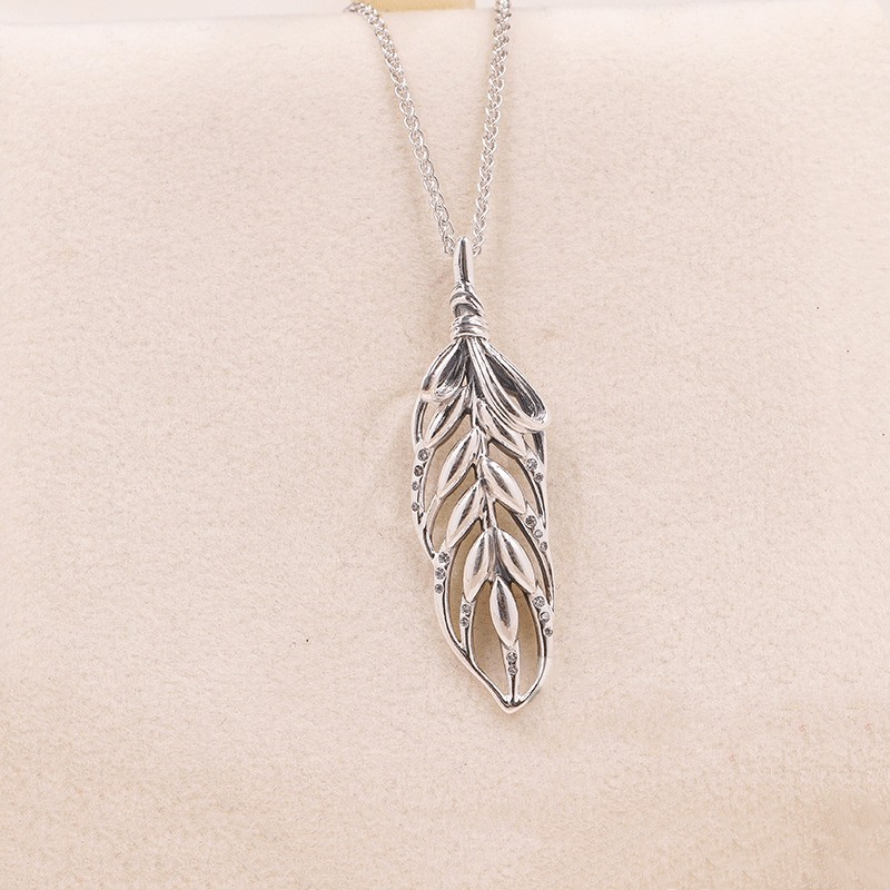 pandora silver floating grains necklace