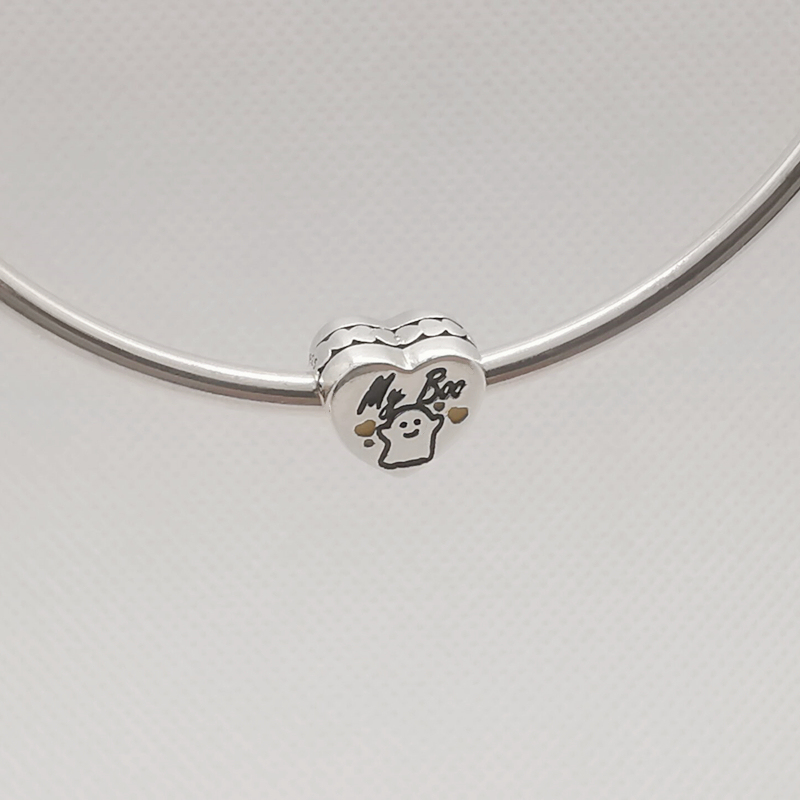 my boo ghost pandora heart halloween silver charm