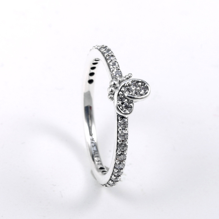 pandora bedazzling butterfly silver ring