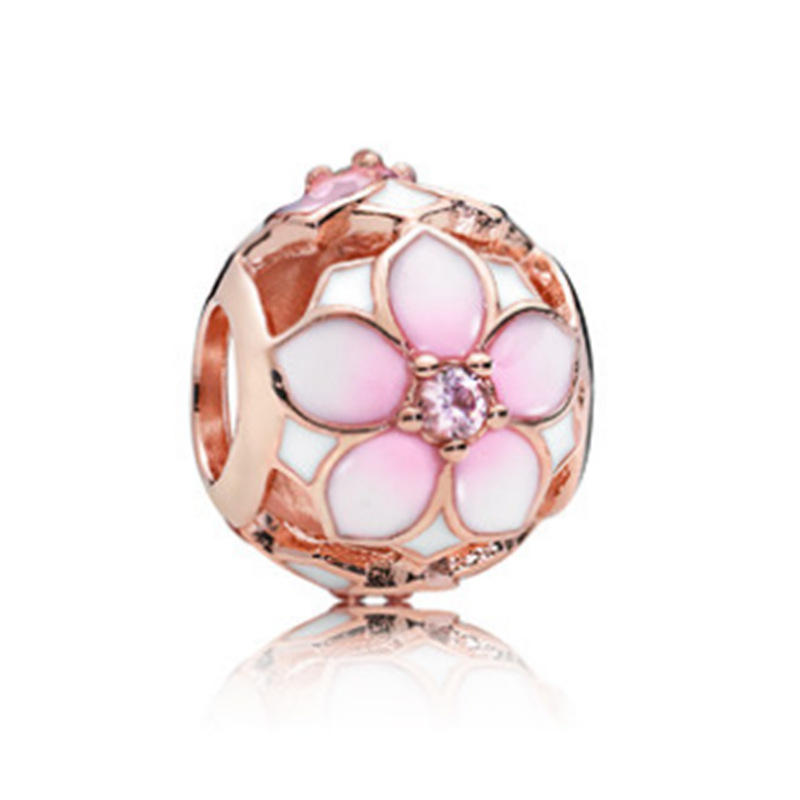 pandora rose gold magnolia bloom charm