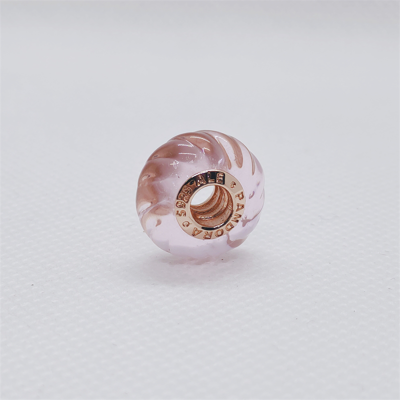 pandora rose gold ale r glittering grooves murano glass charm