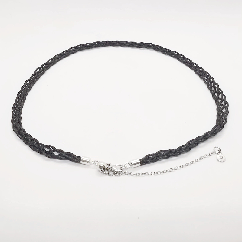 pandora black woven choker necklace
