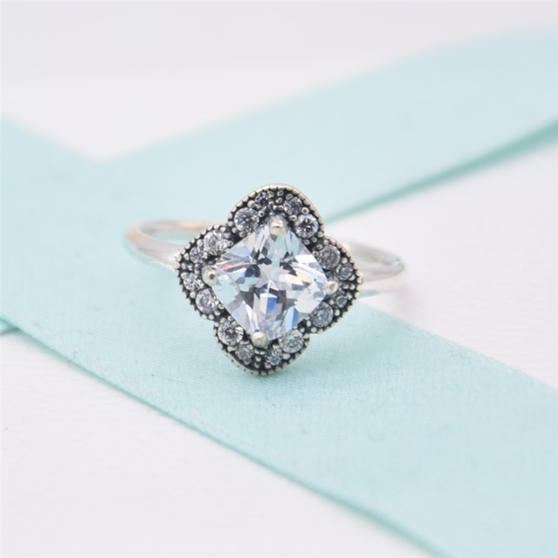 pandora silver crystallized floral ring