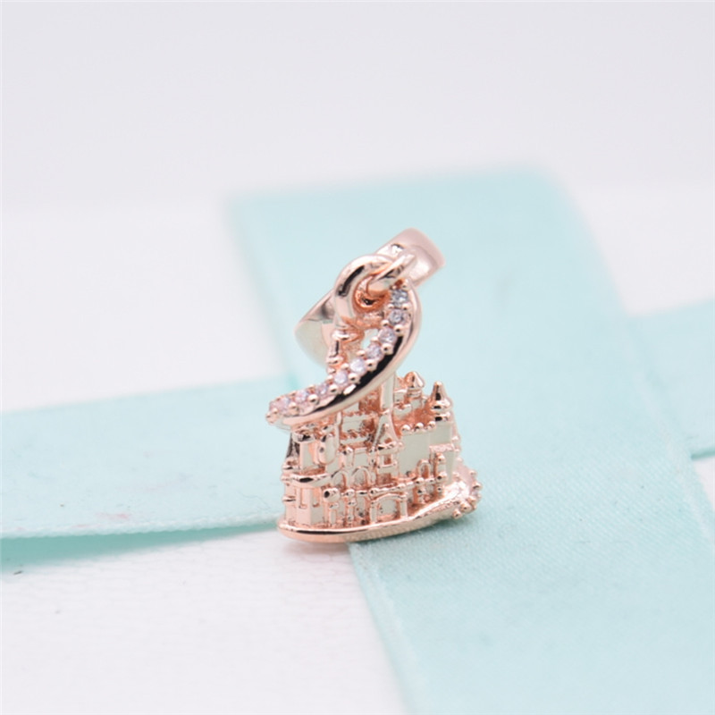 pandora  rose gold shanghai disney resort castle dangle charm