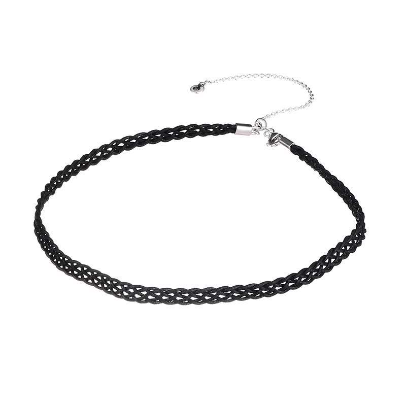 pandora black woven choker necklace