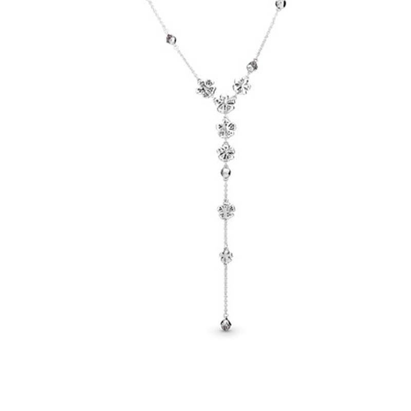 pandora dazzling daisies necklace, clear cz,