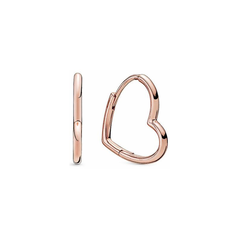 pandora sterling silver asymmetric hearts of love hoop earrings